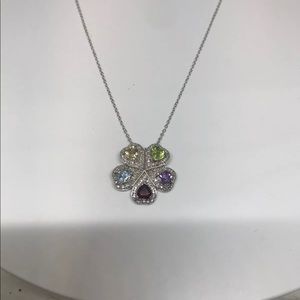 Sterling silver multicolor necklace